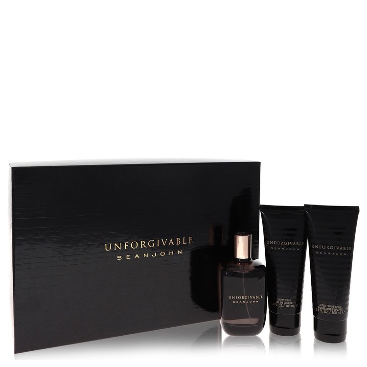 Unforgivable by Sean John Gift Set -- 4.2 oz Eau De Toilette Spray + 3.4 oz Shower Gel + 3.4 oz After Shave Balm for Men - UpExpressINC