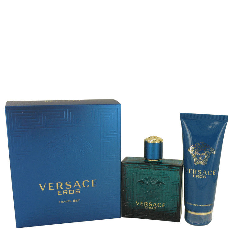 Versace Eros by Versace Gift Set -- 3.4 oz Eau De Toilette Spray + 3.4 oz Shower Gel for Men - UpExpressINC