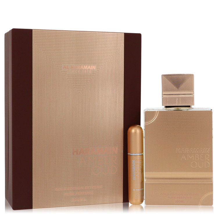 Al Haramain Amber Oud Gold Edition Extreme by Al Haramain Gift Set 6.7 oz 6.7 Pure Perfume Spray + 0.34 oz Refillable Spray for Women - UpExpressINC