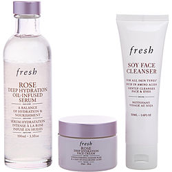 3-step Hydration Heroes Set: Soy Face Cleanser 50ml + Rose Deep Hydration Serum 100ml + Rose Face Cream 30ml  --3pcs