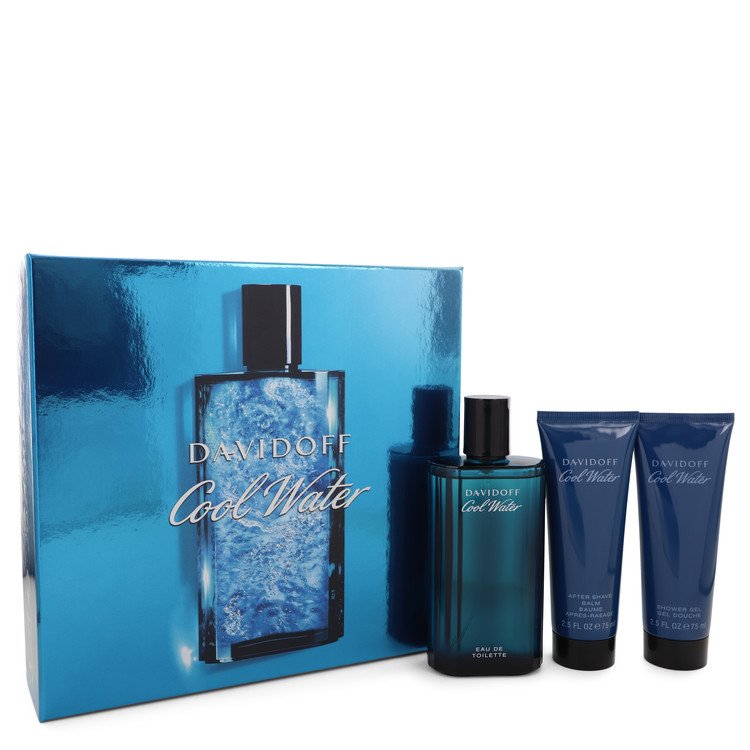 Cool Water by Davidoff Gift Set -- 4.2 oz Eau De Toilette Spray + 2.5 oz After Shave Balm + 2.5 oz Shower Gel for Men - UpExpressINC