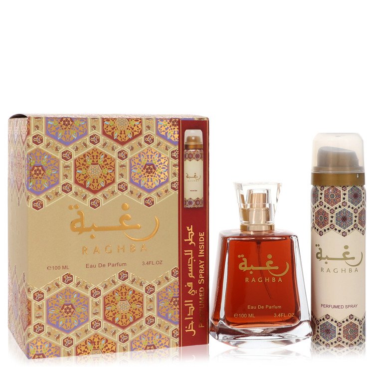 Lattafa Raghba   by Lattafa Eau De Parfum Spray Plus 1.7 oz Deodorant Spray 3.4 oz for Men - UpExpressINC