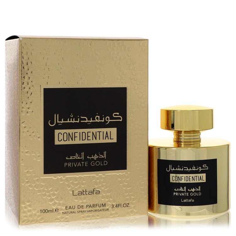 Lattafa Confidential Private Gold by Lattafa Eau De Parfum Spray (Unisex) 3.4 oz for Men - UpExpressINC