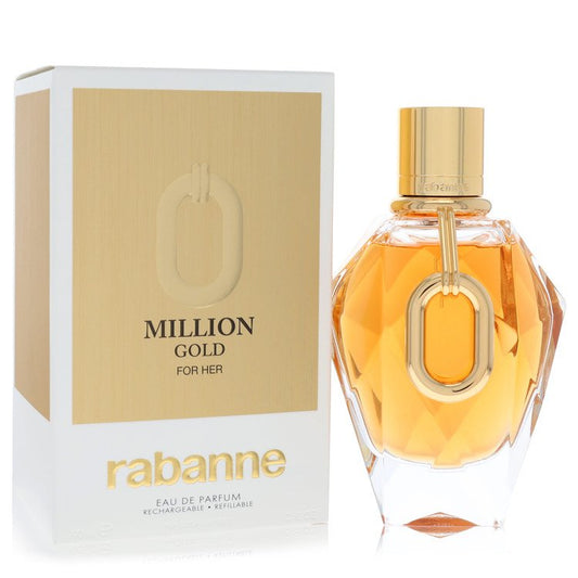 Paco Rabanne Million Gold by Paco Rabanne Eau De Parfum Refillable Spray 3 oz for Women